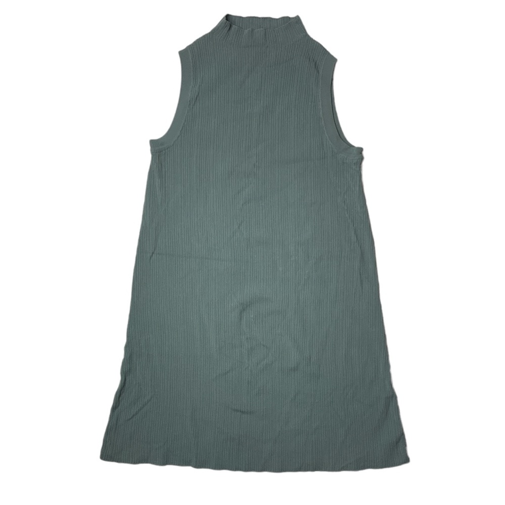Small Zara Green Stretchy Mock Neck Sleeveless Dress